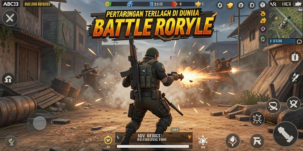 Gameplay seru dan mendebarkan dari ABC33 Battle Royale.