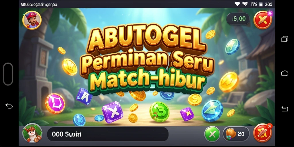 Tampilan layar permainan <strong>ABUTOGEL</strong> yang penuh warna dan menarik.
