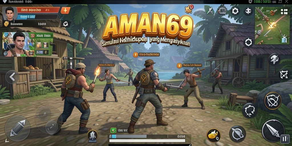 Tangkapan layar AMAN69 menampilkan aksi gameplay simulasi yang seru.