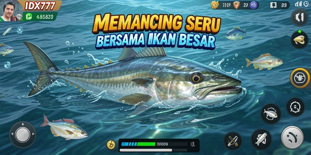 Gameplay IDX777 yang seru dengan berbagai jenis ikan.