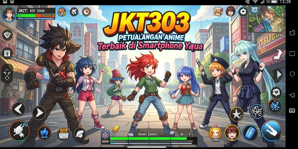 Screenshot JKT303 menampilkan karakter anime dalam pertempuran seru.