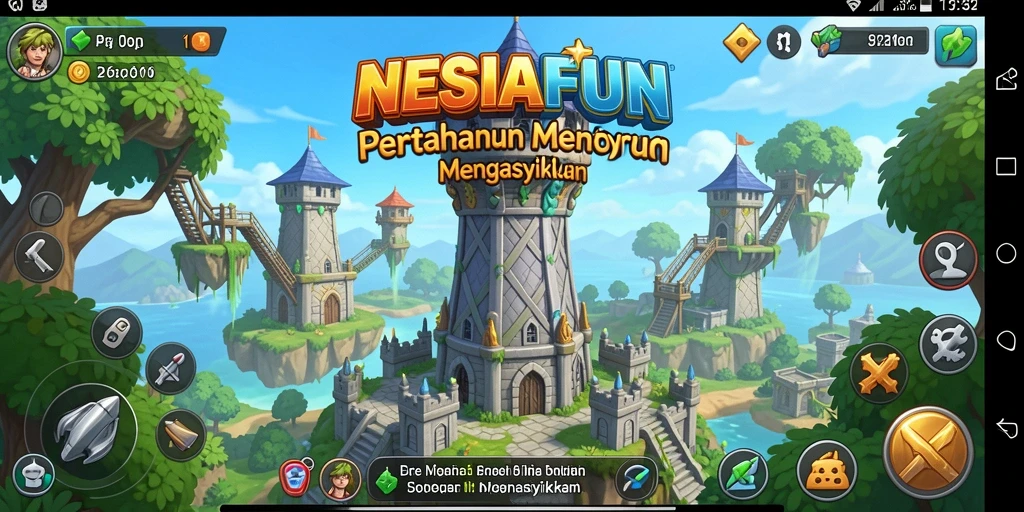 Tangkapan layar gameplay menunjukkan aksi seru dalam Tower Defense.