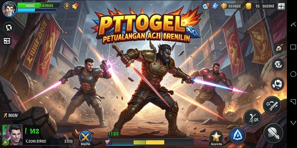 Screenshot utama PTTOGEL menunjukkan aksi mendebarkan di lapangan.