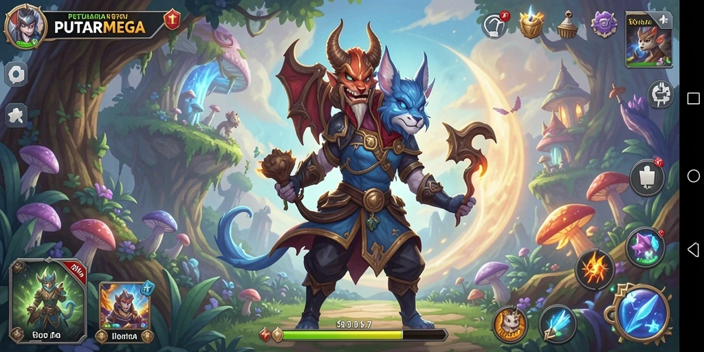 Tampilan gameplay PUTARMEGA yang memukau dalam petualangan RPG.