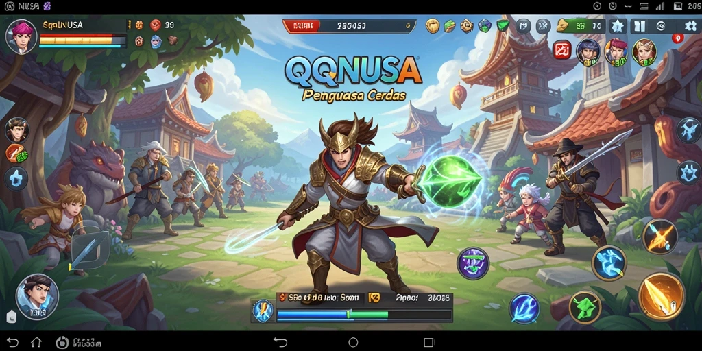Screenshot QQNUSA menampilkan aksi strategi yang mendebarkan.