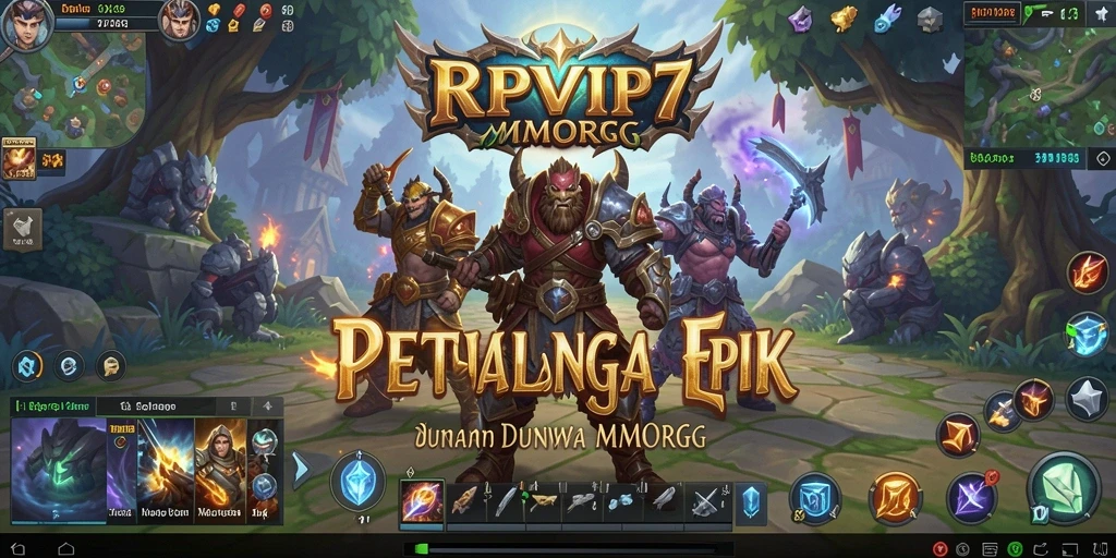 Screenshot RPVIP7 menampilkan aksi seru dalam pertarungan MMORPG.