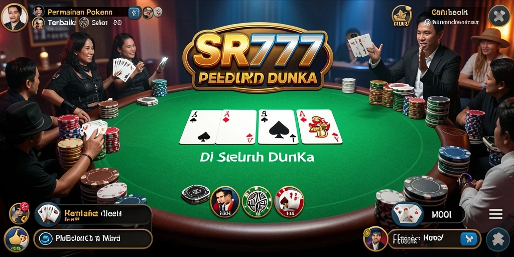 Screenshot gameplay SR777 yang menampilkan aksi poker menegangkan.