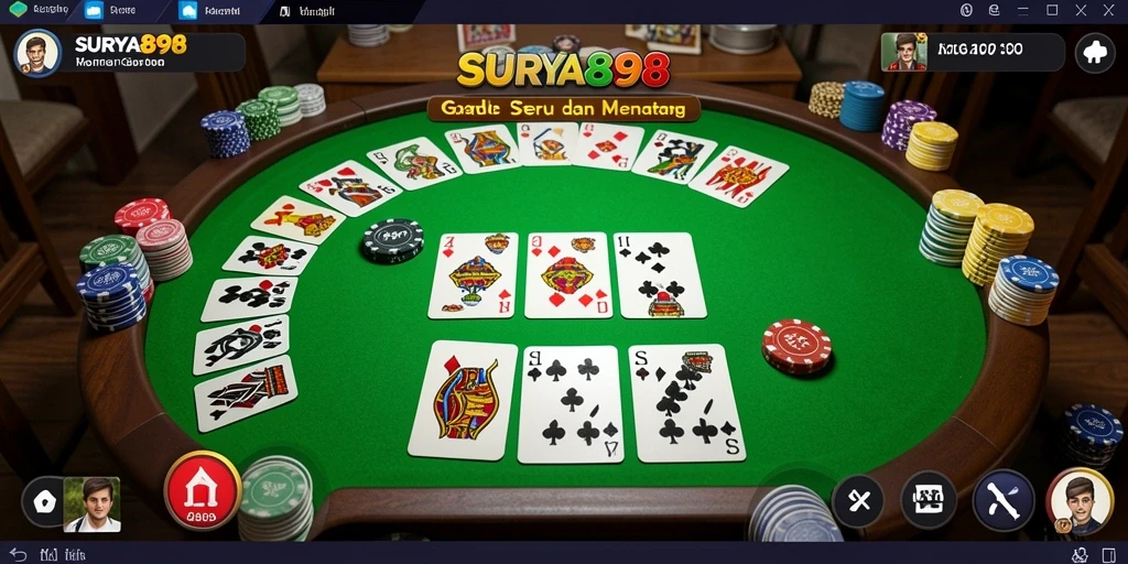 Tampilan gameplay seru dalam permainan Gaple SURYA898.