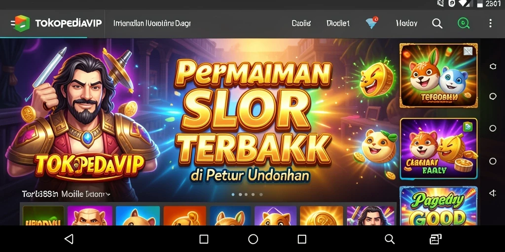 Tampilan gameplay menarik dari TOKOPEDIAVIP yang penuh warna.