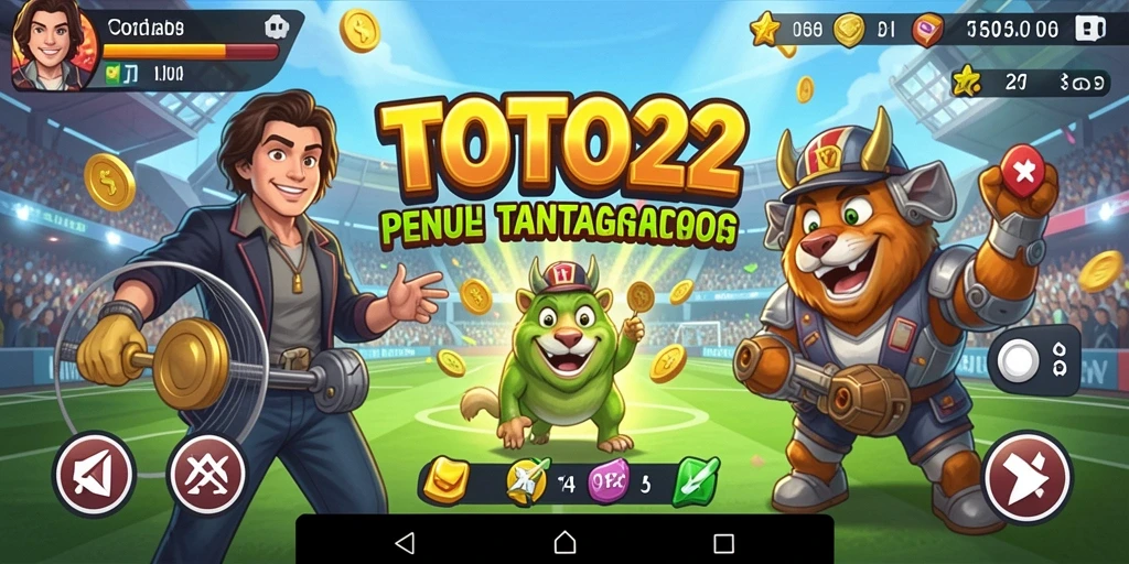 Screenshot TOTO22 menampilkan gameplay Arcade yang penuh aksi.