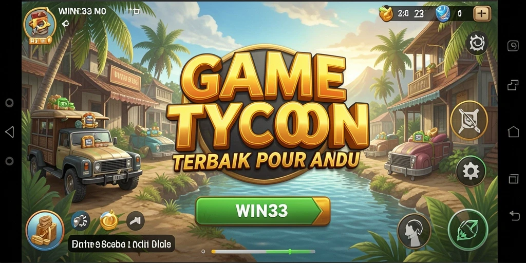 Screenshot gameplay WIN33 menunjukkan manajemen bisnis yang menarik.