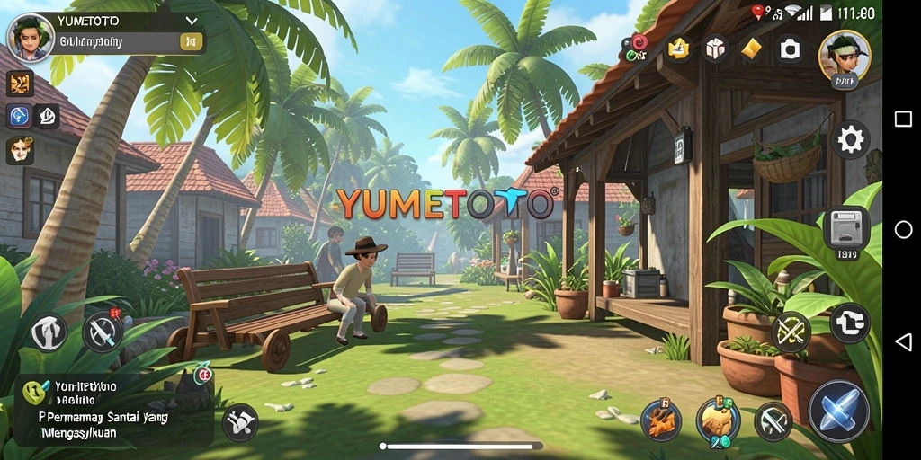 Tampilan gameplay YUMETOTO yang penuh warna dan menyenangkan.