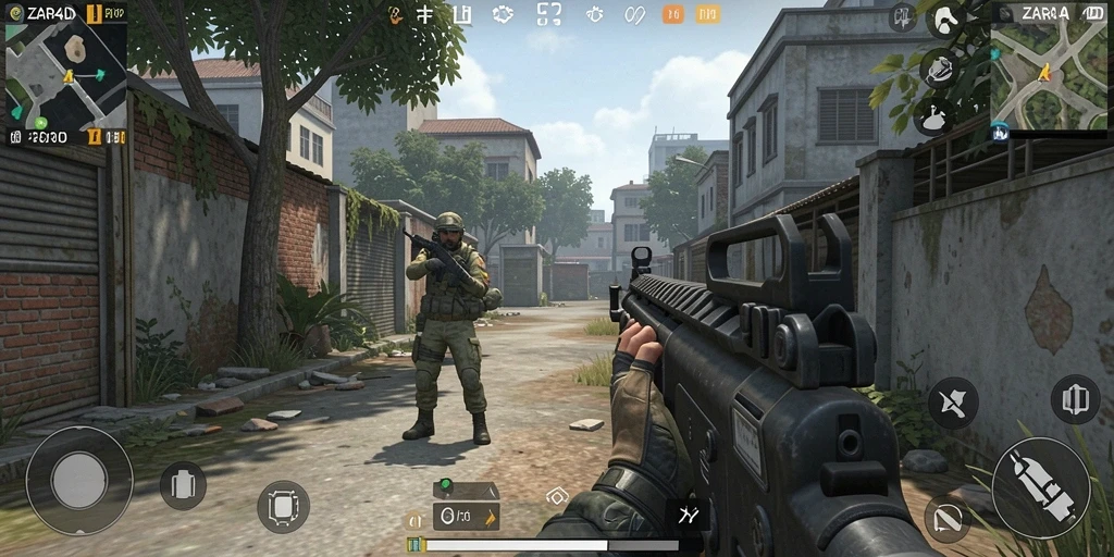 Tangkapan layar ZARA4D menampilkan momen aksi seru dalam pertempuran FPS.